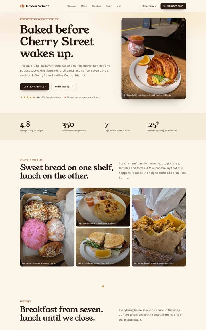 Website built for Golden Wheat Bakery